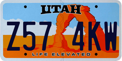 UT license plate Z574KW