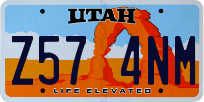 UT license plate Z574NM