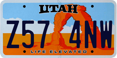 UT license plate Z574NW