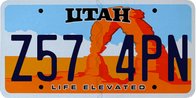 UT license plate Z574PN