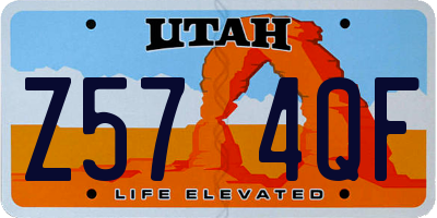 UT license plate Z574QF