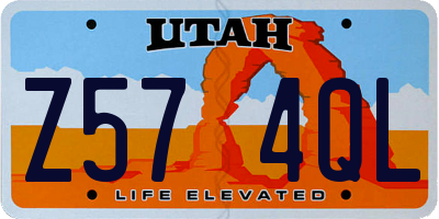 UT license plate Z574QL