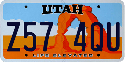 UT license plate Z574QU