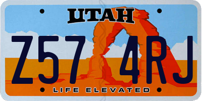 UT license plate Z574RJ