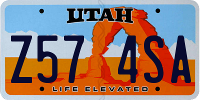 UT license plate Z574SA