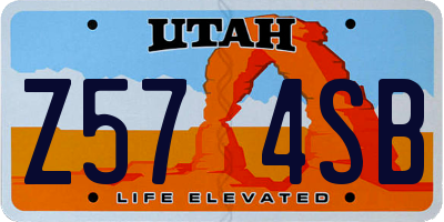 UT license plate Z574SB