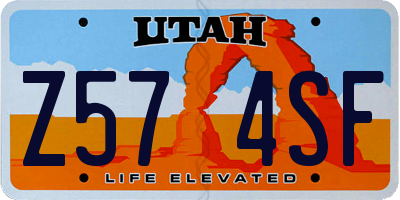 UT license plate Z574SF