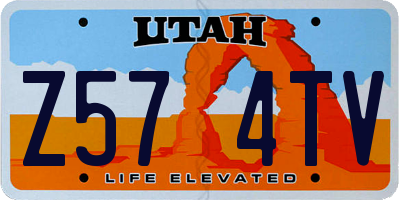 UT license plate Z574TV