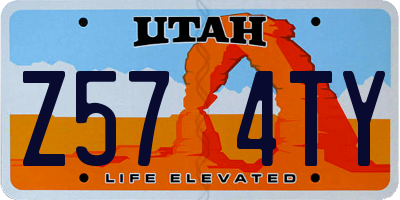UT license plate Z574TY