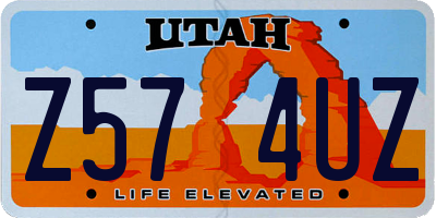 UT license plate Z574UZ