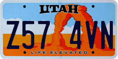 UT license plate Z574VN