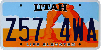 UT license plate Z574WA