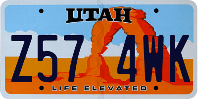 UT license plate Z574WK