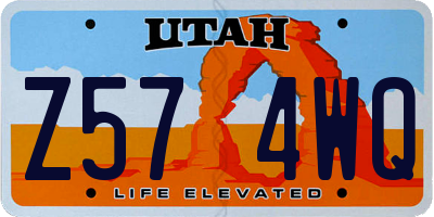 UT license plate Z574WQ