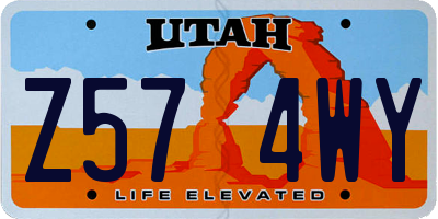 UT license plate Z574WY