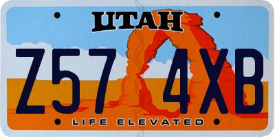 UT license plate Z574XB