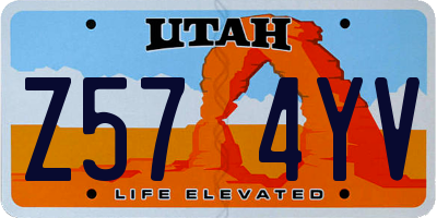 UT license plate Z574YV