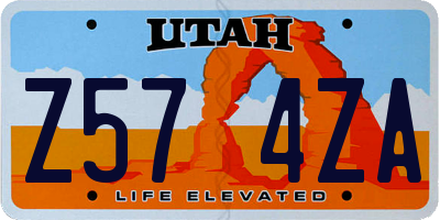 UT license plate Z574ZA