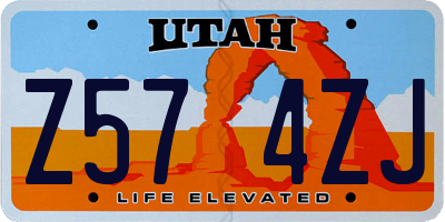 UT license plate Z574ZJ