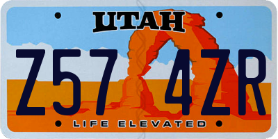 UT license plate Z574ZR