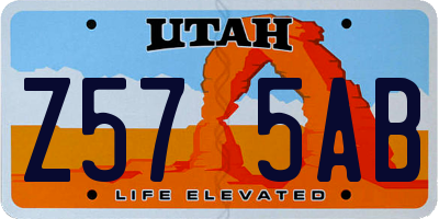 UT license plate Z575AB