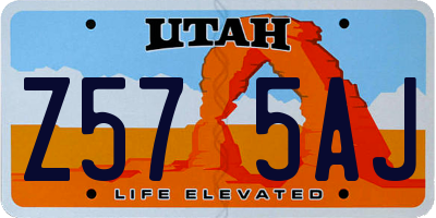 UT license plate Z575AJ