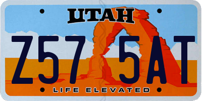 UT license plate Z575AT