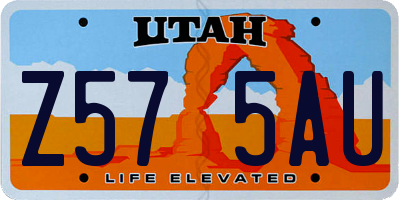 UT license plate Z575AU
