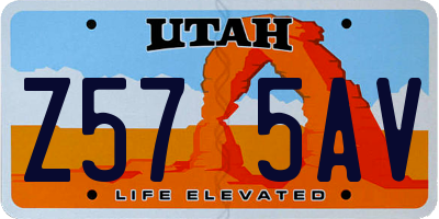 UT license plate Z575AV