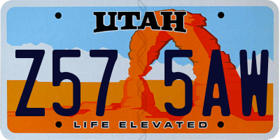 UT license plate Z575AW