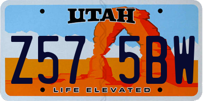 UT license plate Z575BW