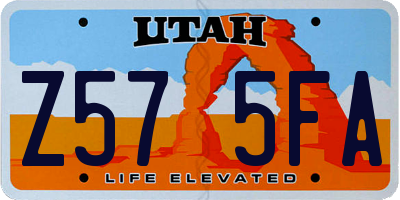 UT license plate Z575FA