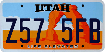 UT license plate Z575FB