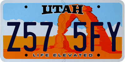 UT license plate Z575FY