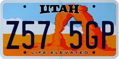 UT license plate Z575GP