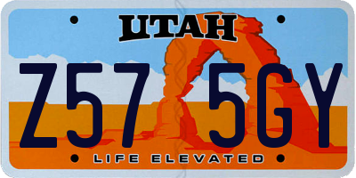 UT license plate Z575GY