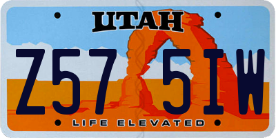 UT license plate Z575IW