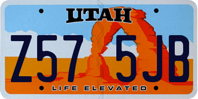 UT license plate Z575JB