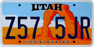 UT license plate Z575JR