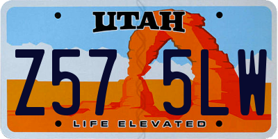 UT license plate Z575LW