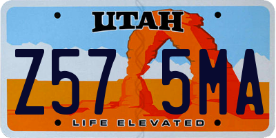 UT license plate Z575MA