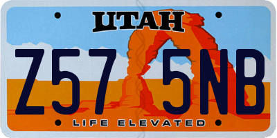 UT license plate Z575NB