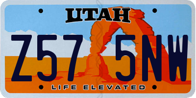 UT license plate Z575NW