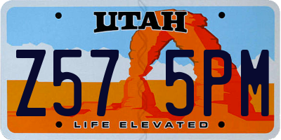 UT license plate Z575PM