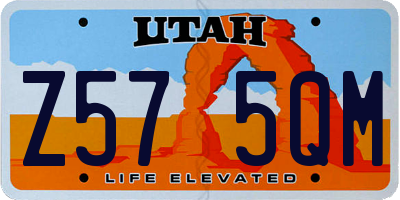 UT license plate Z575QM