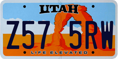 UT license plate Z575RW
