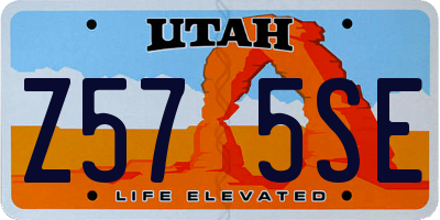 UT license plate Z575SE