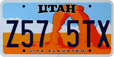 UT license plate Z575TX
