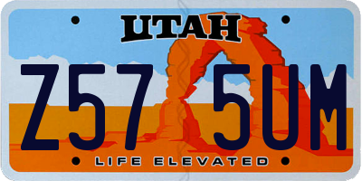 UT license plate Z575UM