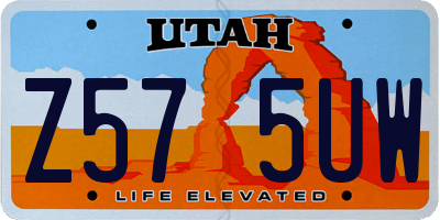 UT license plate Z575UW